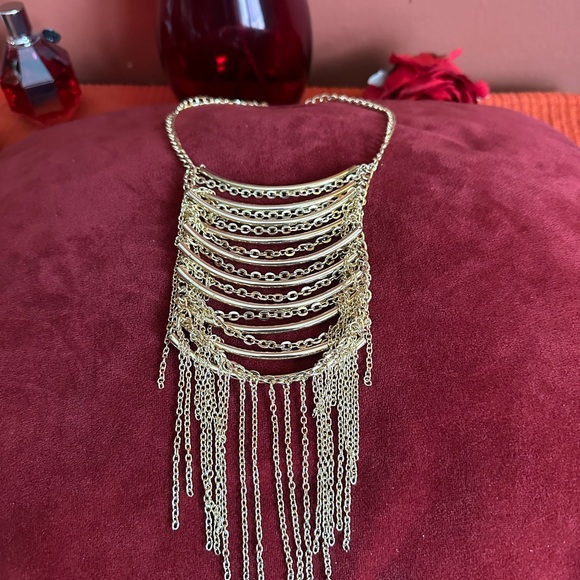 BCBGMaxAzria Jewelry - Vintage BCBGMaxAzria Gold Layered Fringe Necklace